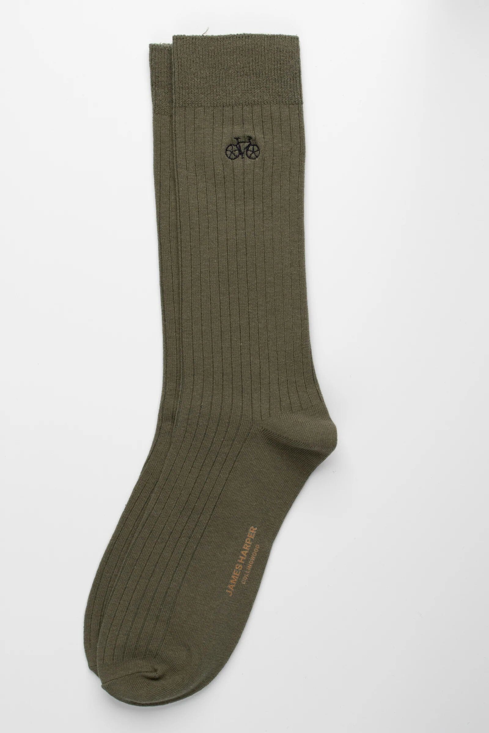 Olive Ribbed Socks Socks Clinks 