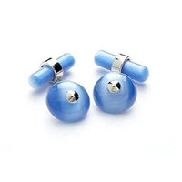 Oracle Blue Cufflinks (with Chain) Classic & Modern Cufflinks Clinks Australia Oracle Blue Cufflinks (with Chain)