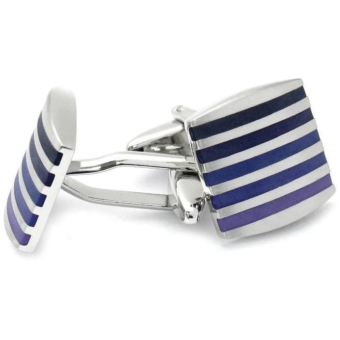 Silver with Purples Cufflinks Classic & Modern Cufflinks Clinks Australia 