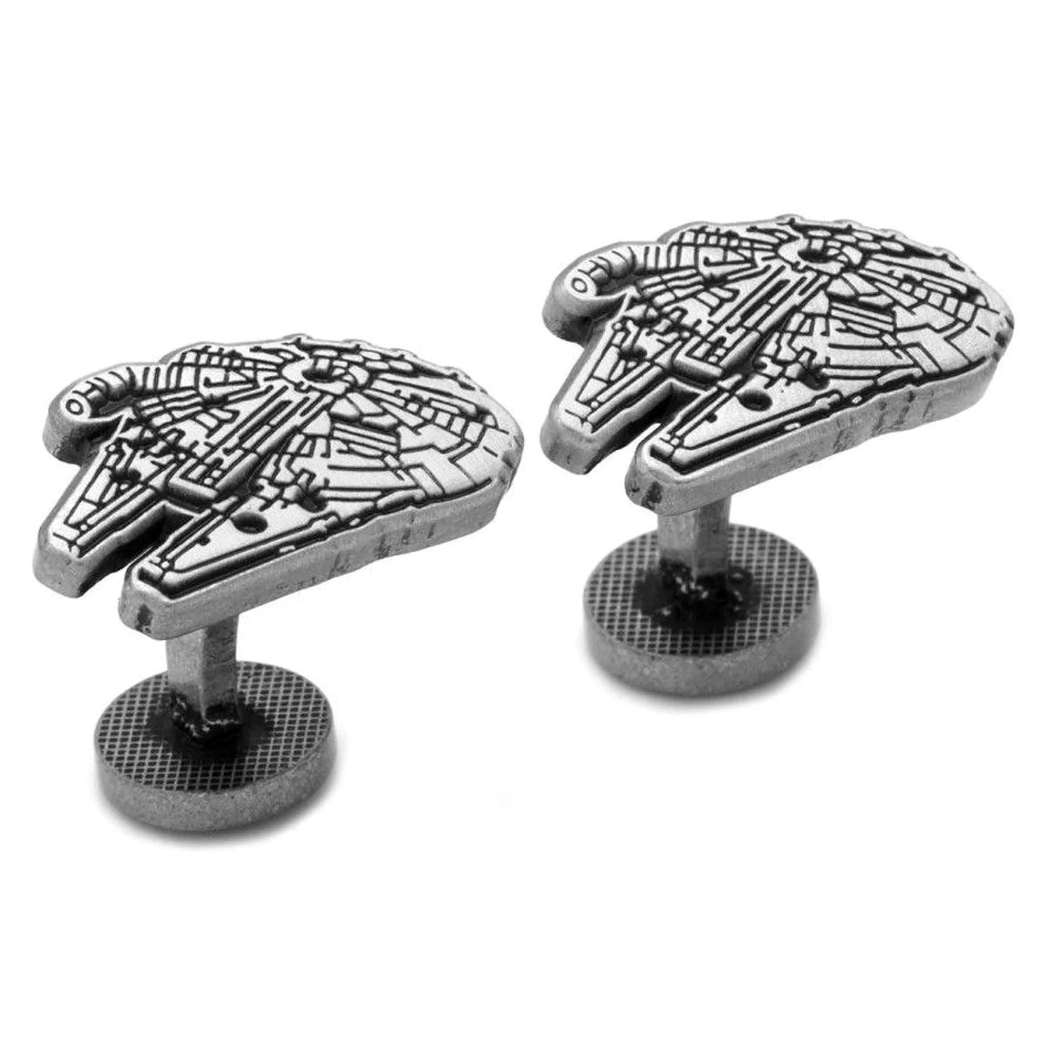 Star Wars Millennium Falcon Silver Cufflinks Novelty Cufflinks Star Wars 