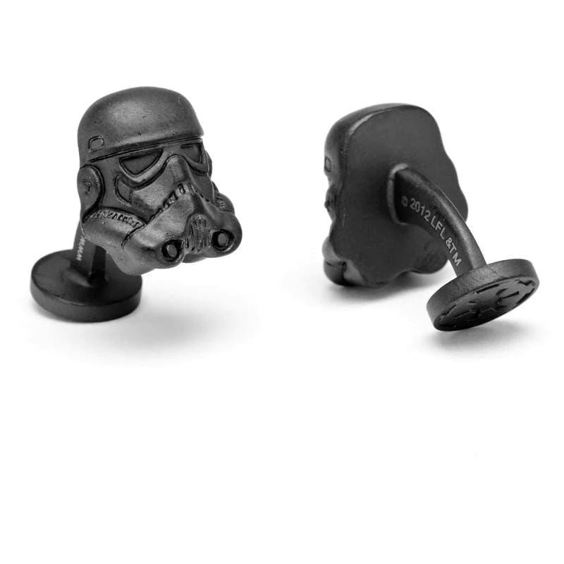 Star Wars Stormtrooper 3D Head Cufflinks in Matte Black Novelty Cufflinks Star Wars 