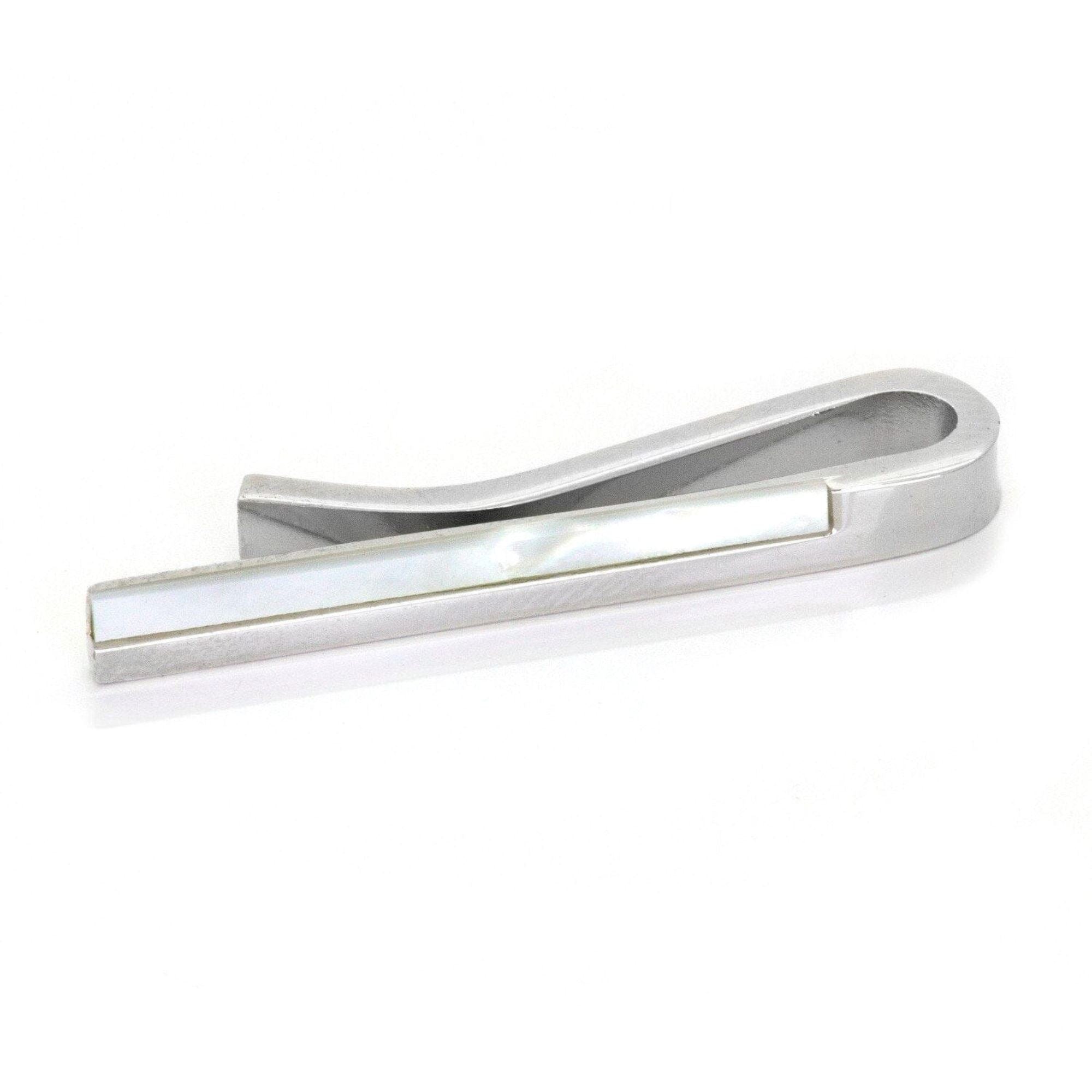 Mother of Pearl and Silver Tie Bar Tie Bars Clinks Mother of Pearl and Silver Tie Bar 