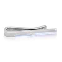 Mother of Pearl and Silver Tie Bar Tie Bars Clinks