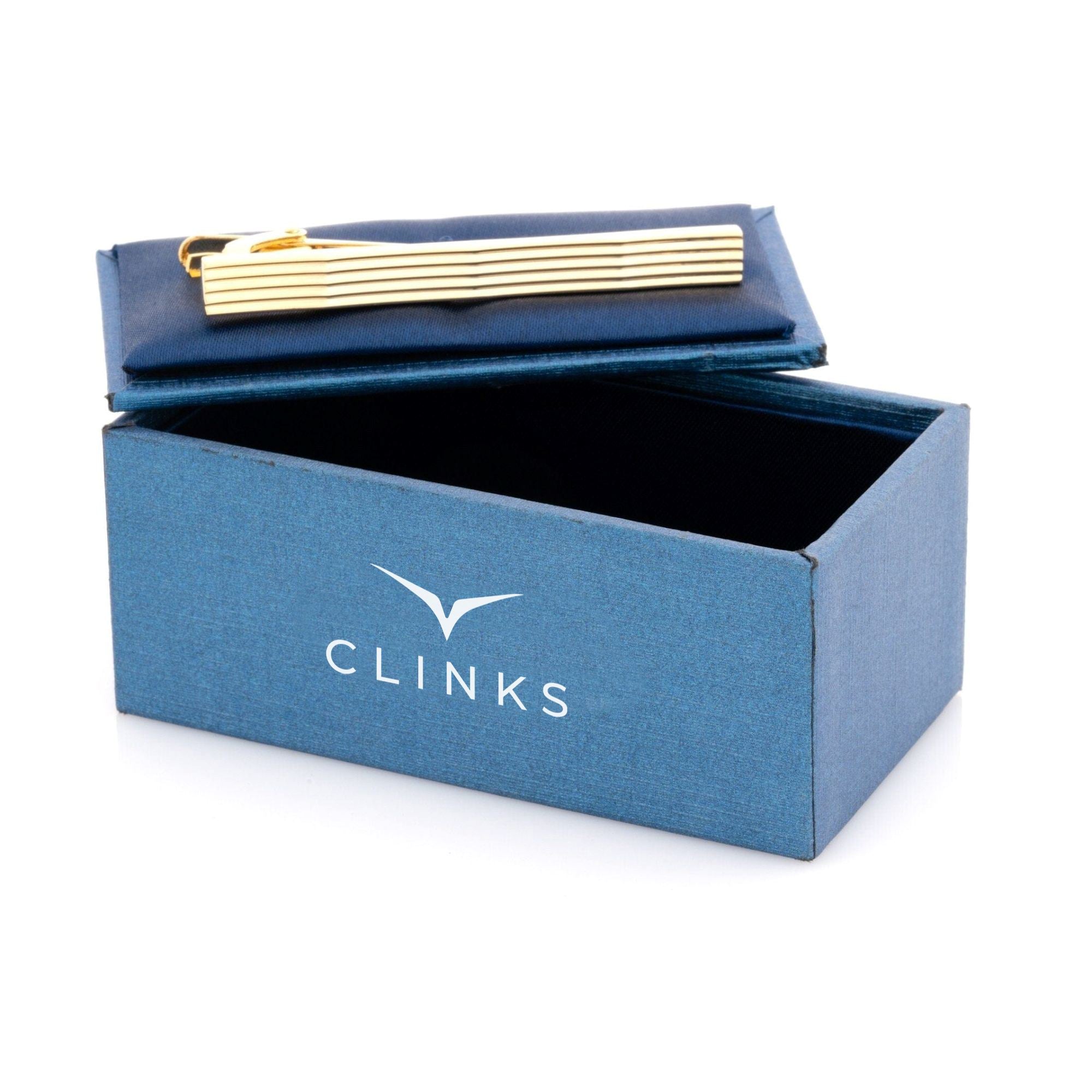 Gold Lines with Waves Tie Clip Tie Bars Clinks 