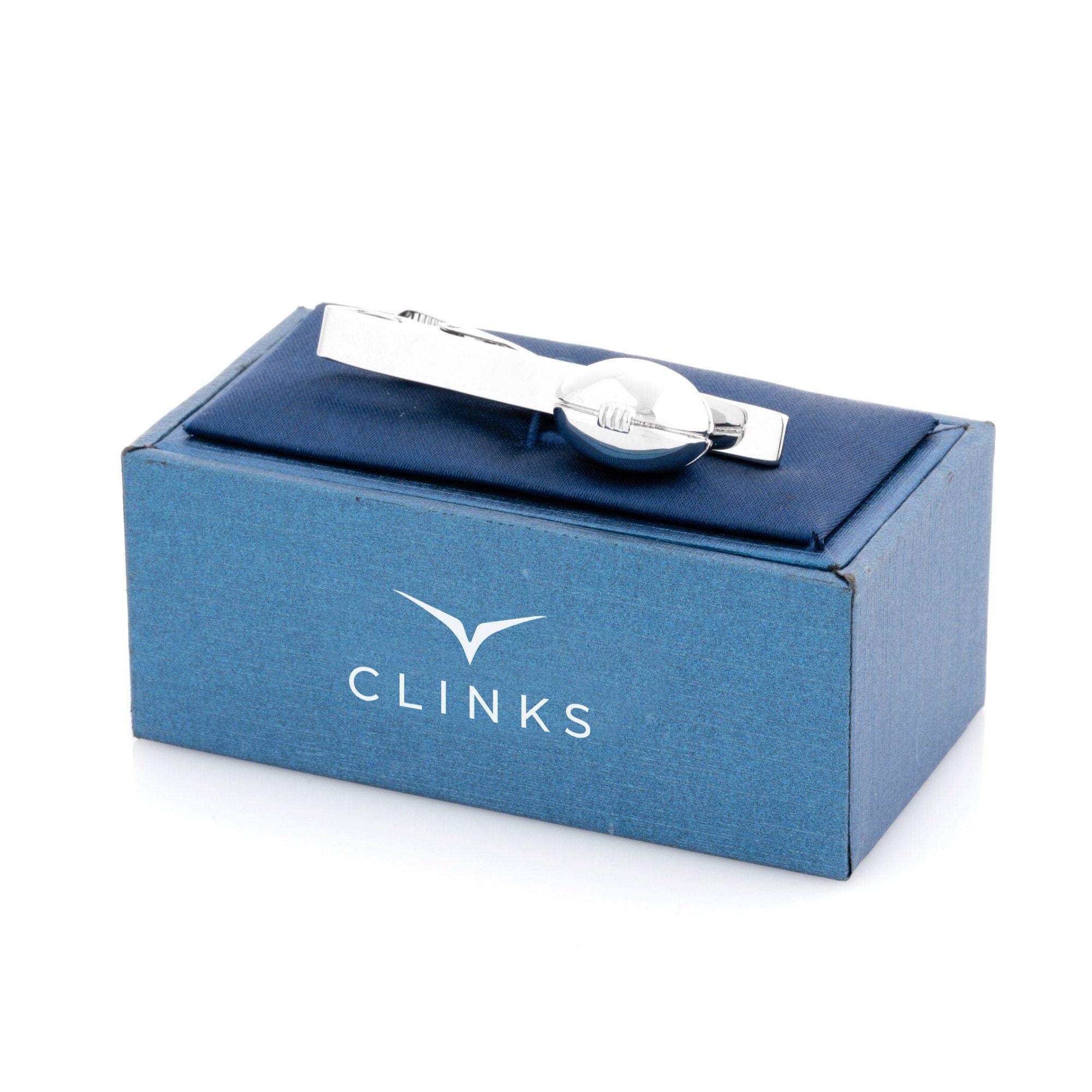 Footy Rugby Ball Tie Clip Tie Bars Clinks 