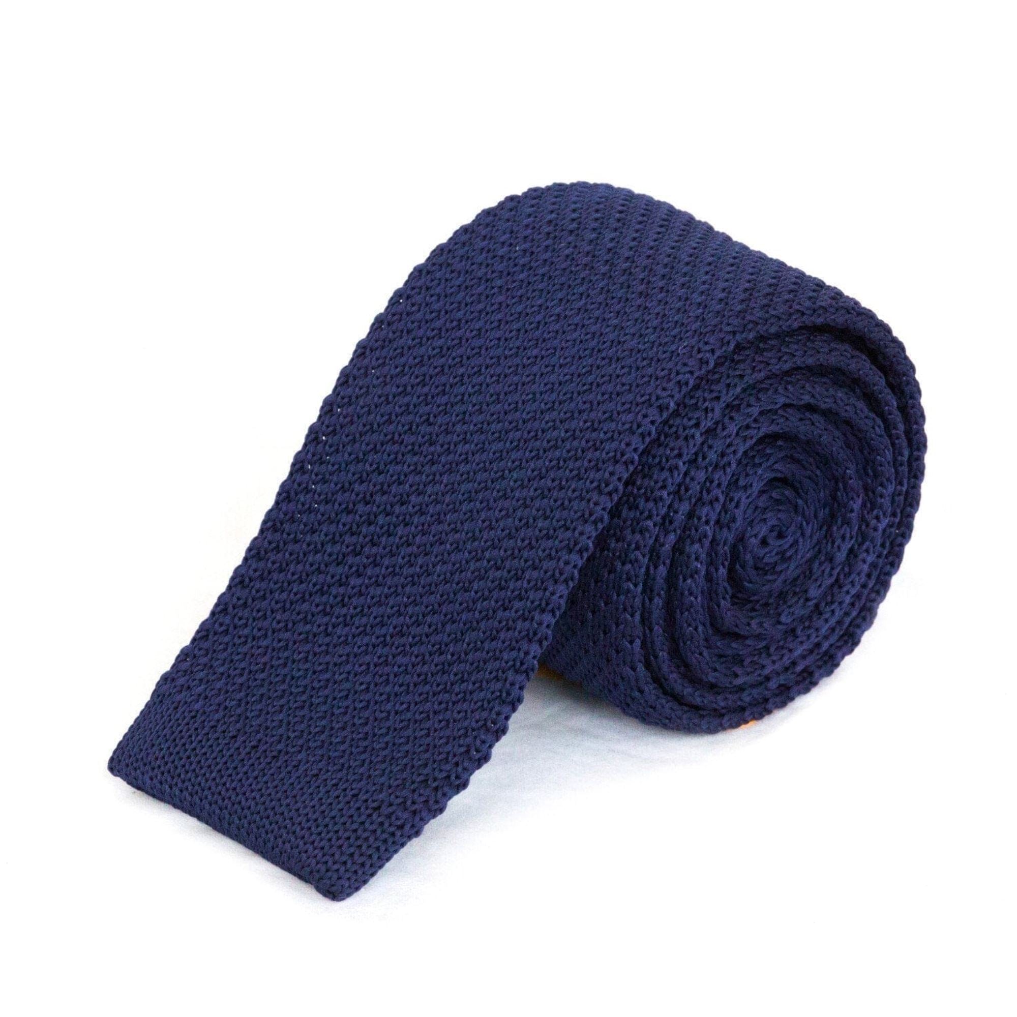 Navy Knitted Tie Ties Cuffed.com.au 