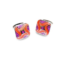 Funky Purple and Orange Square Cufflinks Classic & Modern Cufflinks Clinks Australia Funky Purple and Orange Square Cufflinks